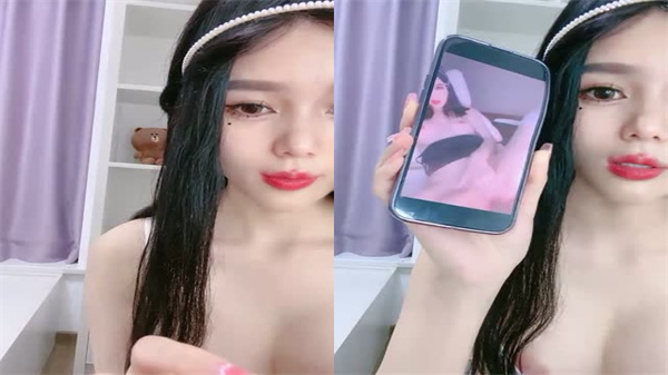 黑丝苗条巨乳妹浪叫连连，互动撩骚道具挑逗粉嫩蜜穴